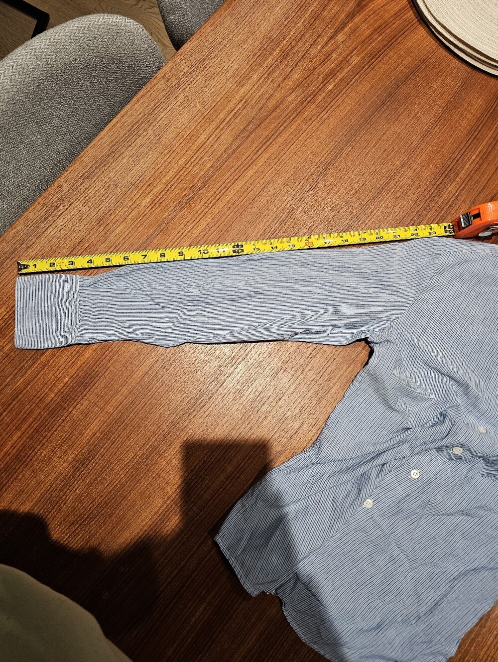 Façonnable Linen Blue Stripe Button-Up Shirt - Picture 5 of 10